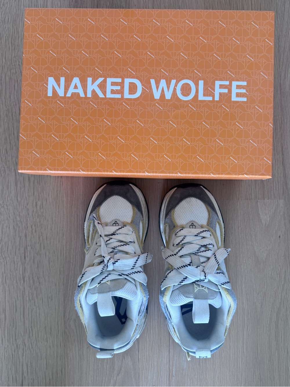Naked Wolfe Speed Cow - White and Gray Sneakers size 7 US